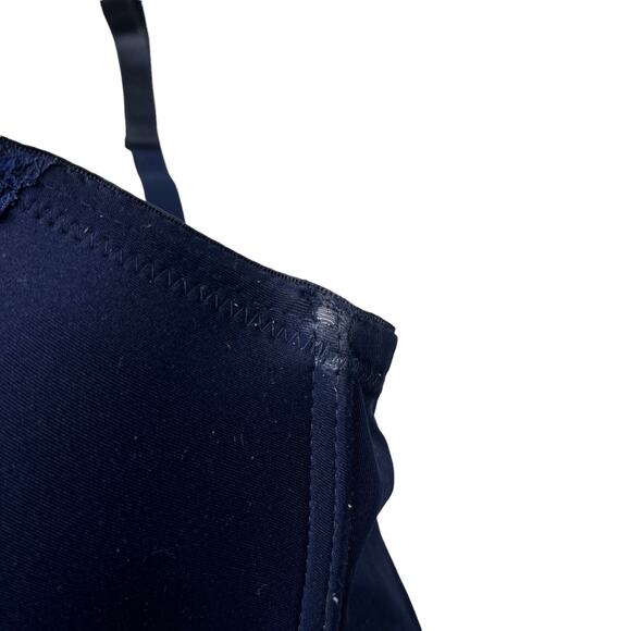 IZOD Underwire Lightly Padded Full Coverage Bra Navy Blue Womens 38D - Picture 5 of 7